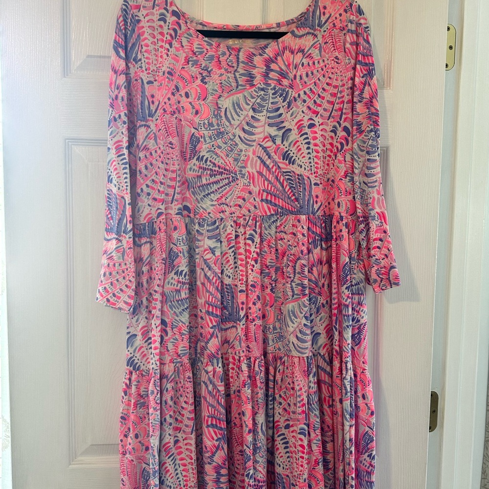 Lilly Pulitzer Pink and Blue Patterned Women's Dress